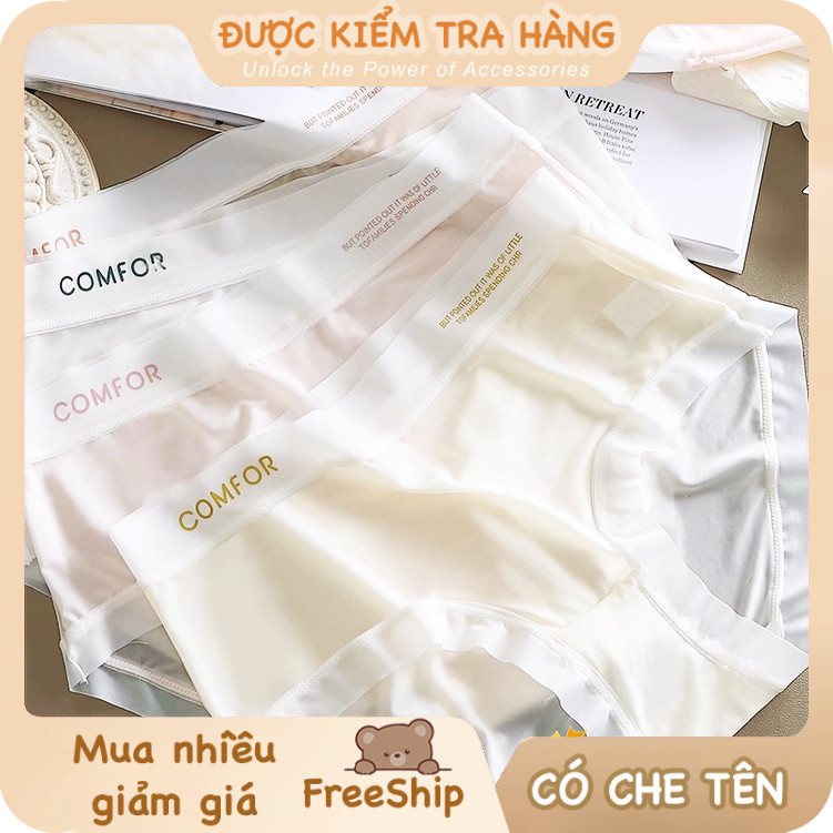 Set 10 quần lót nữ su lụa tàng hình, quần chip nữ không lộ viền, combo quần chip nữ su lụa kháng khu
