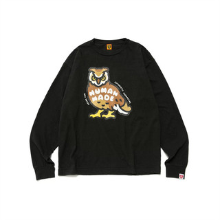 Phong Cách Mới Hợp Thời Trang Họa Tiết Cú Áo Thun Dài Tay Dáng Rộng, Unisex HGDTR