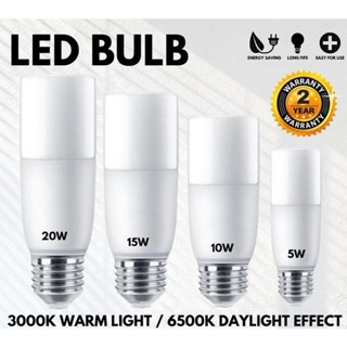 Bóng đèn LED hình trụ, 5W, 10W, 15W, 20W, Đui đèn E27, Đèn LED trắng, 220V, Thích hợp để Đồ Trang Trí nhà cửa