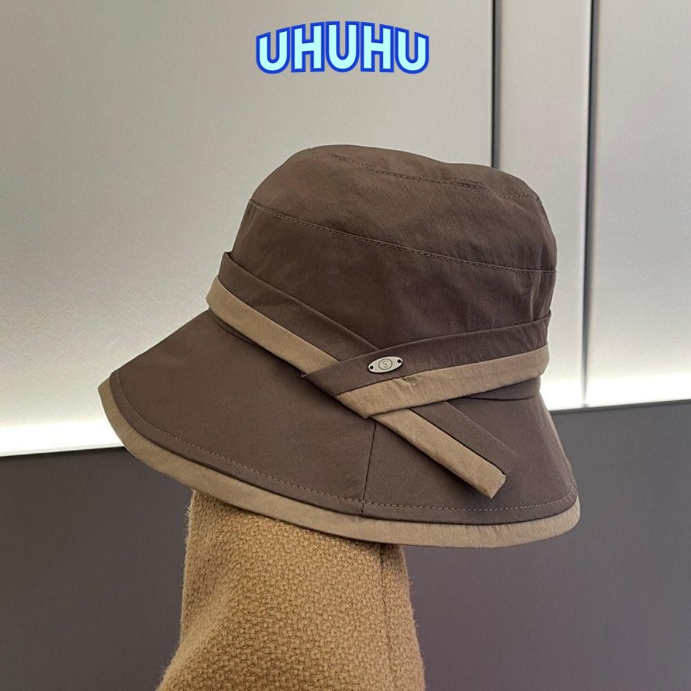 Mũ xô UHHUU, Mũ chống nắng nữ khô nhanh nhẹ, Bảo vệ mặt mùa xuân mùa hè vành rộng Mũ ngư dân dành cho nữ Cô gái