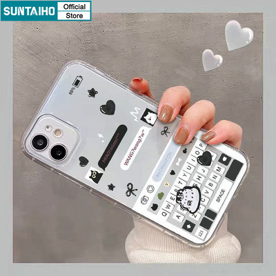 Suntaiho Ngộ nghĩnh Sáng Tạo Vỏ Trò Chuyện Với Cặp Đôi Họa Tiết Ốp Điện Thoại Cho Iphone 11 12 13 14 15 16 Pro Max IP 7 8 Plus Iphon X Xs XR Xs Max TPU Mềm Cao Cấp Chống Sốc Ốp Lưng