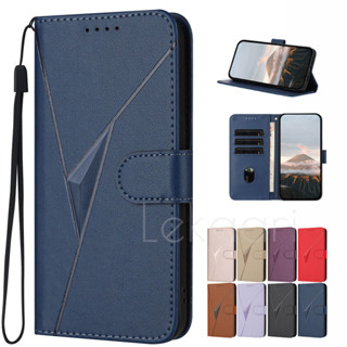 Ốp Lật Da Sáng Tạo Cho Tecno Camon 40 Spark 30 30C 30s 20 Pro Premier 5G Tam Giác Nổi Ví Khe Cắm Thẻ Vỏ Điện Thoại