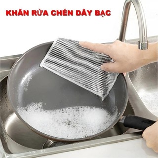 L Máy rửa chénTwel Dây rửa chén Cây lau nhà Bàn chải rửa chén, Máy rửa chénNon-Abrasive Dụng cụ rửa bát bằng thép không gỉ Miếng bọt biển tái sử dụng hai mặt