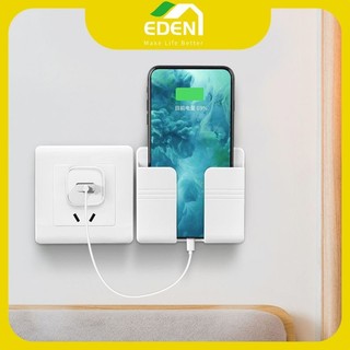 Kệ Dán Tường Để điện thoại, đồ dùng, giá đỡ điều khiển remote có Móc Treo Giữ Dây Điện