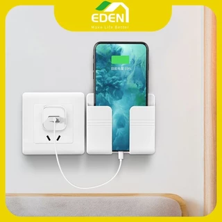 Kệ Dán Tường Để điện thoại, đồ dùng, giá đỡ điều khiển remote có Móc Treo Giữ Dây Điện