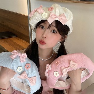 Nơ Nữ Mũ Nồi Thời Trang Mùa Hè Hàn Quốc Mũ Màu Hồng Nữ Dễ Thương Mua Sắm Không Vành Mũ Newsboy