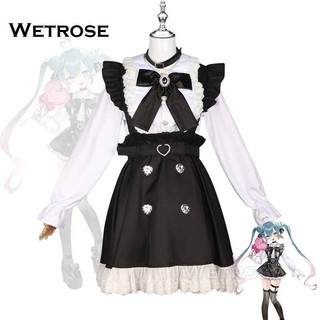 [Wetrose] Còn Hàng Hatsune Miku Jirai Kei Đầm Phong Cách Thời Trang Gothic Jiraikei Cosplay Costume Trang Phục Hóa Trang Tóc Giả Trọn Bộ Halloween Xmas