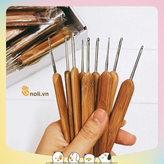 Bộ kim móc cán gỗ 10 cây