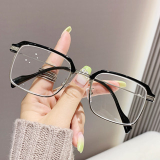 (+ 100 ~ + 400) Kính lão thị, kính lão thị chống ánh sáng xanh, khung kính mắt mới kính lão thị nửa khung độ phân giải cao dành cho nam.