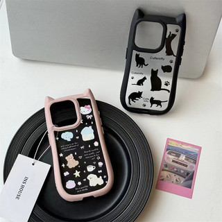 Cặp đôi Vỏ mềm tai mèo chống sốc Thích hợp cho Iphone 11 12promax 12 13 14 15 pro Ốp điện thoại 14promax 15promax
