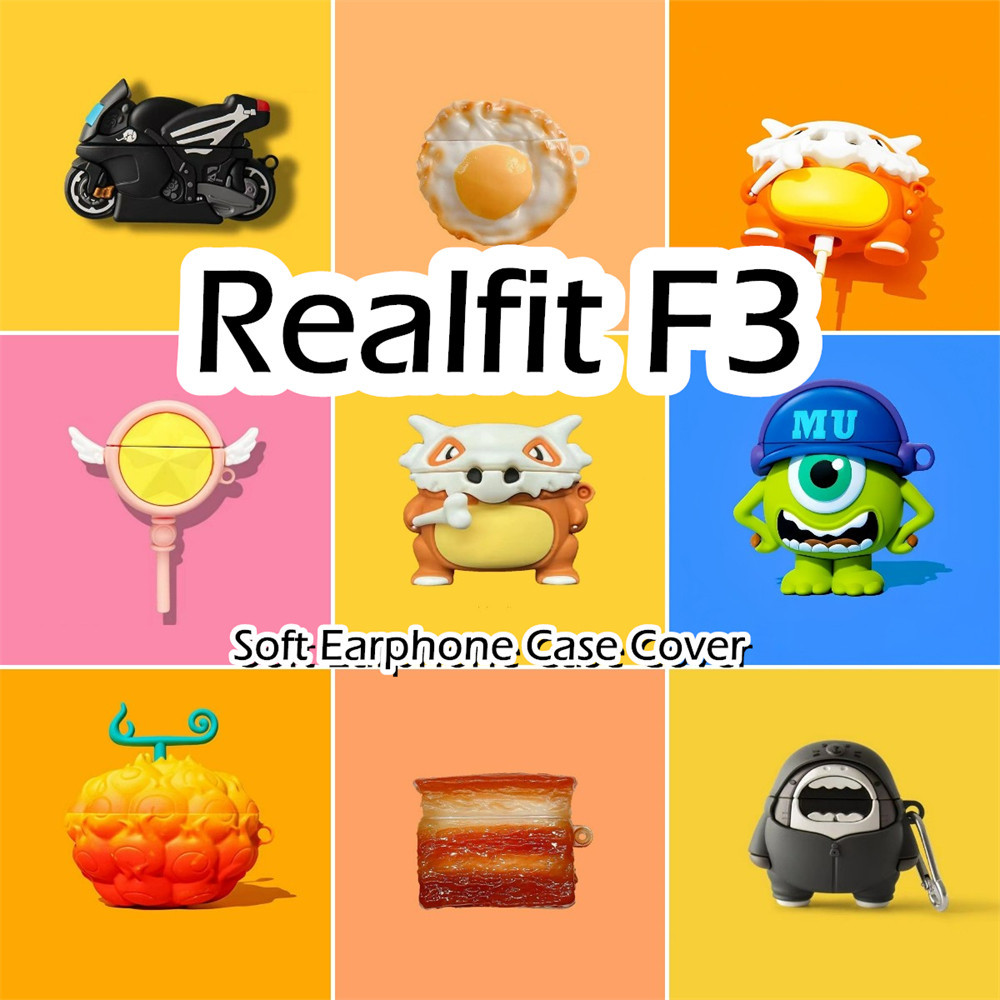 [Imamura] Dành cho Ốp lưng Realfit F3 Phim hoạt hình sáng tạo Vỏ tai nghe silicon mềm Vỏ bọc NO.3
