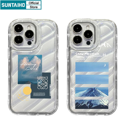 Suntaiho Ngộ nghĩnh Dễ Thương Vỏ Điện Thoại Họa Tiết Phong Cảnh Tự Nhiên Cho Iphone 15 14 12 13 11 Pro Max IP 7 8 Plus Iphon X Xs XR Xs Max TPU Silicone Mềm Cao Cấp Chống Sốc Ốp Lưng