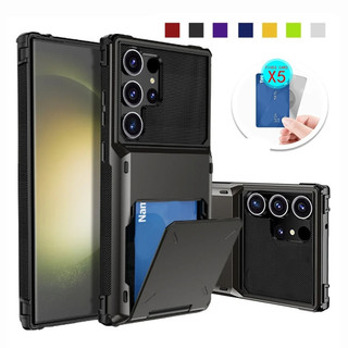 Ví 5 Khe Cắm Thẻ Dành Cho Samsung Galaxy S24 S23 S22 S21 FE S23 Plus S24 Ultra 5G Flip Chống Sốc Đựng Thẻ