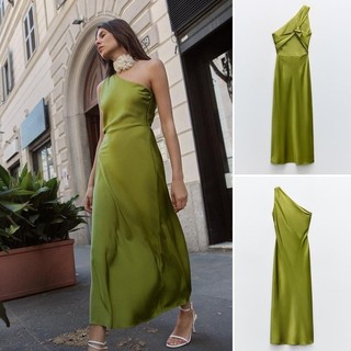 Váy Satin thiết kế một vai phong cách mới mùa hè Zara 8372074