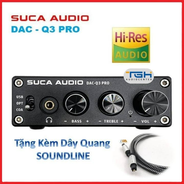 Giải Mã Âm Thanh DAC SUCA Q3 Pro Đầu Giải Mã Âm Thanh 192kHz 24Bit
( TẶNG KÈM DÂY QUANG SOUNDLINE )