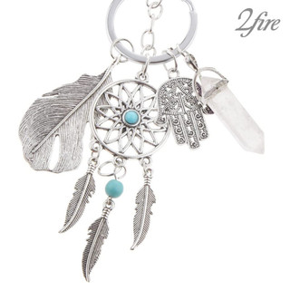 「 2fire 」 Hợp Kim Dreamcatcher Móc Chìa Khóa Bohemia Mặt Dây Chuyền Móc Khóa Phụ Kiện Túi Treo Trang Trí