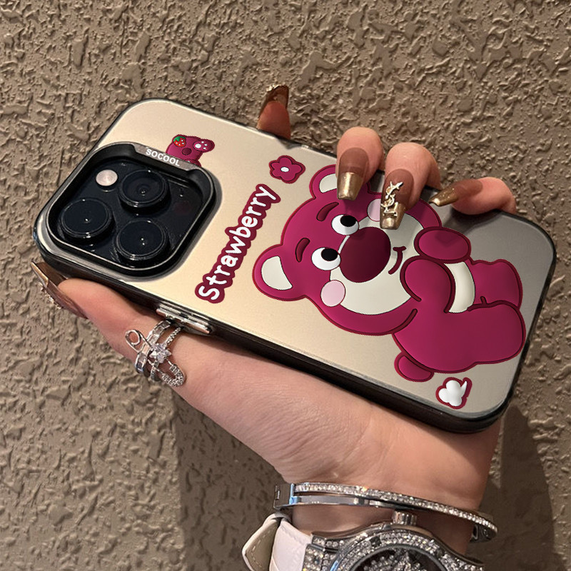 ốp lưng iPhone11 12 13 14 15 Pro Max 7+ 8 Plus XR X/XS Lotso Gấu dâu tây Dễ Thương Độ bềnChống trượt