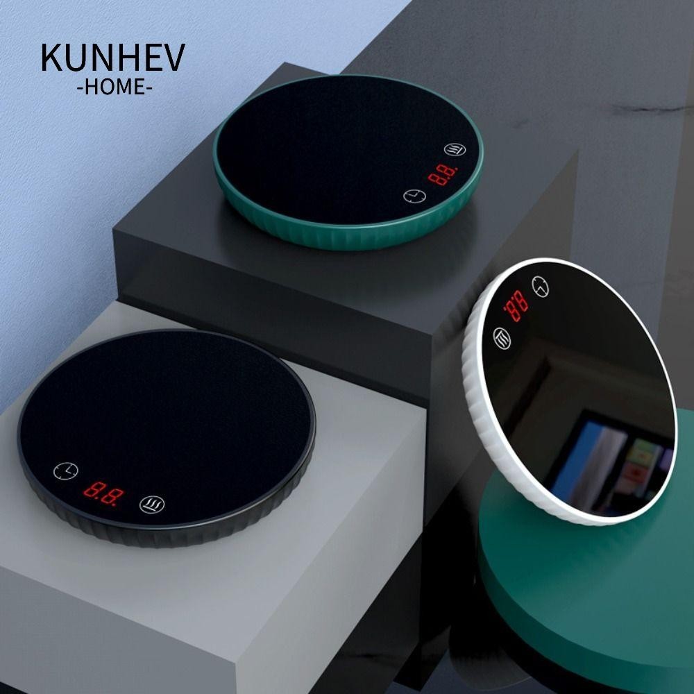 KUNHEV Máy sưởi cốc cà phê, Máy hâm nóng cốc điện Máy sưởi nhiệt độ không đổi Tấm lót cốc, Cài đặt 2 bước ấm cốc có chức năng giữ ấm cốc để bàn cà phê