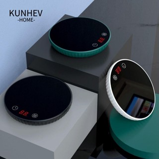 KUNHEV Máy sưởi cốc cà phê, Máy hâm nóng cốc điện Máy sưởi nhiệt độ không đổi Tấm lót cốc, Cài đặt 2 bước ấm cốc có chức năng giữ ấm cốc để bàn cà phê