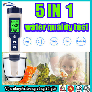 Bút kiểm tra chất lượng nước,đo độ mặn nước 5 là 1 pH/TDS/EC/độ mặn/nhiệt độ,Bút đo thử nước sạch kiểm tra chất
