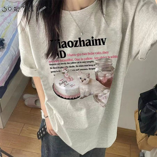 SOERVIMY áo phông áo thun nữ croptop baby tee Phong cách Đơn giản Thể thao Xu hướng WCS2440RAZ 21Z240523