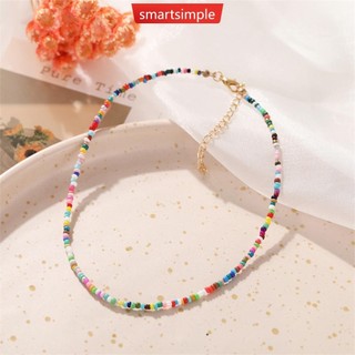  Smartsimple Thời Trang Sáng Tạo Nhiều Màu Sắc Hạt Vòng Cổ Bohemian Đính Hạt Xương Đòn Choker Trang Sức Cho Nữ T1Z7 