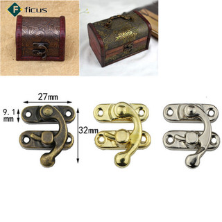 Sẵn sàng! Đồng Xoay Cánh Tay Khóa-Latch Retro Kim Loại Bắt Cong Khóa Cho Vali Hộp Trang Sức Hộp Dụng Cụ 27x32mm