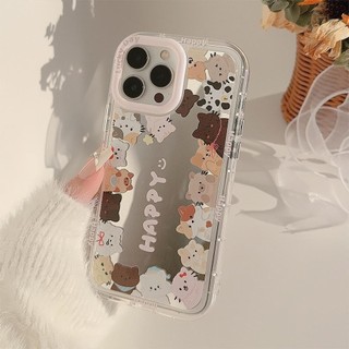 Tương thích cho IPhone 15 14 13 12 11 Pro Max Xr Xs X 6 8 7 Plus SE 2020 Phim hoạt hình dễ thương Puppy chống rơi Vỏ điện thoại Silicon hấp thụ sốc