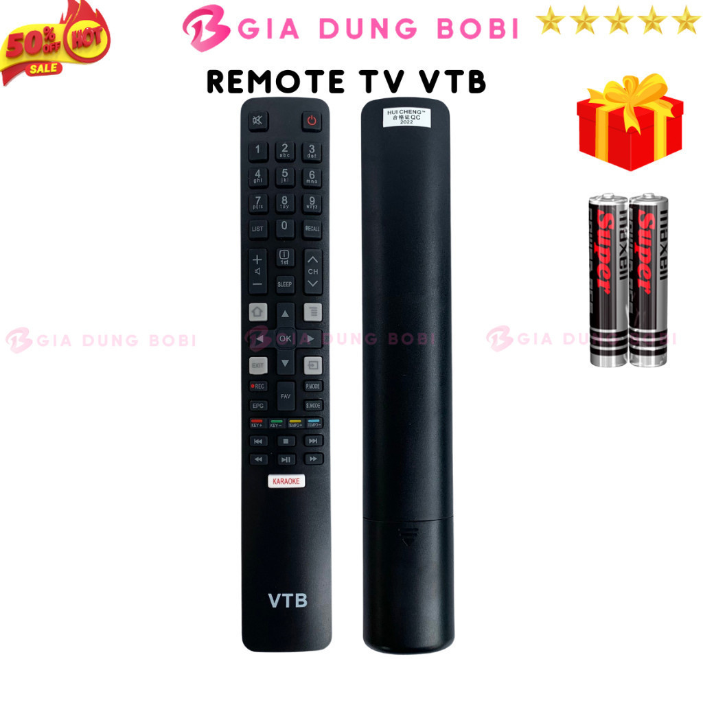 SKU58 - Remote điều khiển tivi VTB Mã 01, điều khiển TV VTB các dòng Led / LCD / Smart TV