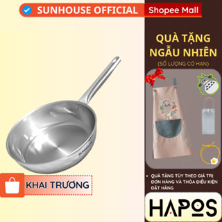 Chảo inox 304 đa lớp Sunhouse IN20M6 - IN24M6 - IN26M6 20-24-26cm dùng với mọi loại bếp - HAPOS SUNHOUSE