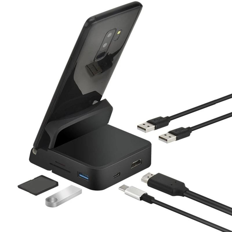 8 Trong 1 Loại C HUB Docking Station Đế Điện Thoại Dex Pad Station USB C Sang HDMI Tương Thích Dock 