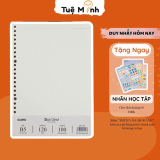 Ruột sổ còng B5 100 tờ (200 trang) giấy Dotgrid Klong MS 547 VPPTUEMINH, giấy refill binder Klong