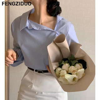 Fengziduo Áo sơ mi voan dài tay phong cách retro mùa xuân 2022 quần áo nữ mới