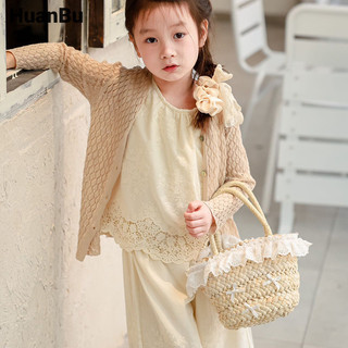 Huan Bu Túi Rơm Nữ Dễ Thương Nơ Nhỏ Tươi Ren Tay Hóa Đơn Đeo Vai Bé Phụ Kiện Túi