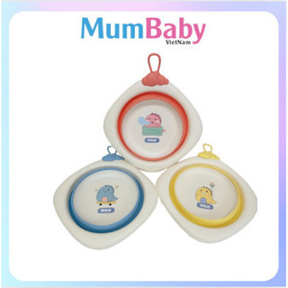 Chậu Rửa Mặt Gấp Gọn Đa Năng Khủng Long Hoạt Hình Dễ Thương Tiện Lợi Cho Bé MumBaby