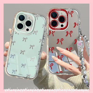 Thời Trang May Mắn Doodel Hoa Đơn Đáng Yêu Thắt Nơ Ngọc Trai Tương Thích Cho IPhone 11 13 14 12 15 Pro Max 7Plus XS XR X Max 7 8 15 Plus Hoạt Hình Vòng Tay Sang Trọng Trang Điểm Gương