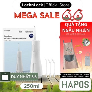 Máy tăm nước không dây LocknLock ENR154WHT 250ml, Hàng chính hãng, 4 chế độ, dung lượng pin 2000mAh - HAPOS OFFICIAL