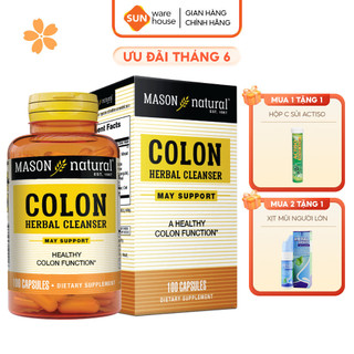 Viên Uống Hỗ Trợ Chức Năng Đại Tràng MASON NATURAL Colon Herbal Cleanser 100 Viên