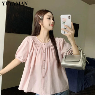 YUYAMAN áo sơ mi nữ áo kiểu hàn quốc rực rỡ thanh lịch may đo Xinh  WCS24601YV 23Z240608