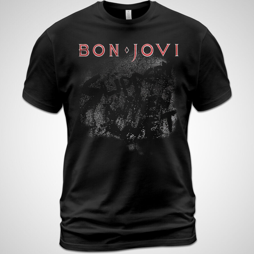 Áo thun Cotton Unisex Bon Jovi Dép khi ướt nhạc Tee Jon Bon Jovi