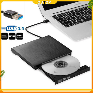 Outop slim bên ngoài usb 3.0 dvd rw cd nhà văn ổ đĩa quang đầu đọc đầu đọc 5gbps truyền dữ liệu cho laptop pc