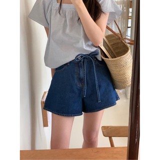 Hàn quốc hàn quốc màu xanh đậm cao cấp chữ a slimer nhìn dây rút phối dây chữ a rộng de
