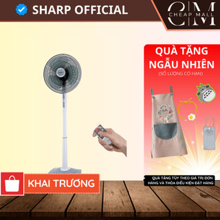 Quạt điện đứng sharp có điều khiển chính hãng malaysia, quạt mát công suất mạnh 3 mức gió pj-s40rv-wh - cheapmall