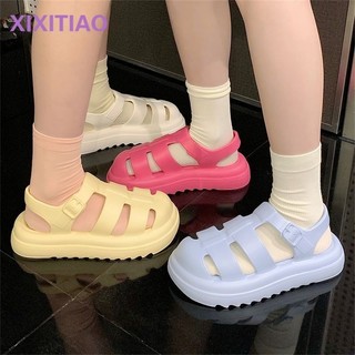 Dép Đế Dày F & X Hợp Thời Trang Đơn Giản EVA Giày La Mã Đế Dày Nữ Mùa Hè Influencer Tăng Thường Ngày Phù Hợp Với Baotou Dép Độc Đáo