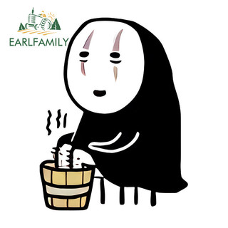 Earlfamily 13cm No Face Man Chibi Nhãn Dán Xe Hơi Thú Vị Chống Trầy Xước Campervan Kính Chắn Gió Phía Sau PVC Decal Amumsing Phụ Kiện Đua Xe Chống Thấm Nước
