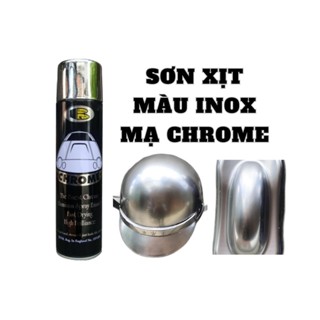  Sơn xịt màu inox mạ Chrome  Crom bạc Bosny  dùng cho kim loại ô tô xe máy 