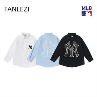 Áo sơ mi dài tay MLB dát phong cách cổ điển thời trang dành cho cặp đôi