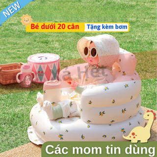 Ghế Hơi Tập Ngồi C&M HOME, Chống Ngã An Toàn, Hình Vịt Gấu Đáng Yêu Cho Bé Từ 6 Tháng