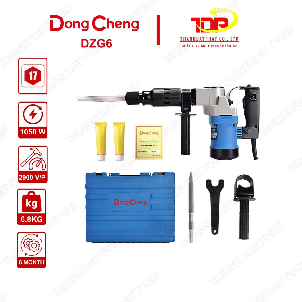 Máy Đục Bê Tông 17mm Dongcheng DZG6 Công Suất 1050W - sử dụng vòng hơi bằng secmang nên rất bền