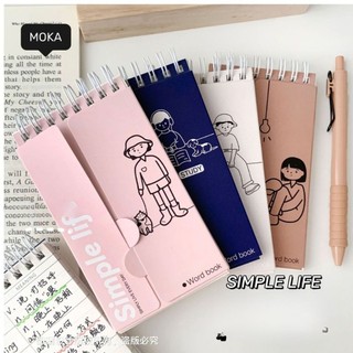 Sổ Tay 160 Trang MOKA SIMPLE LIFE Basic Sổ Lò Xo Học Từ Vựng Mini